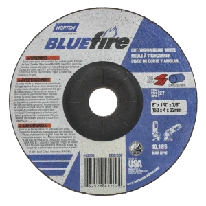 Norton 6 x 1/8 x 7/8 In. BlueFire Grinding and Cutting Whl 30 U T27 20 Count