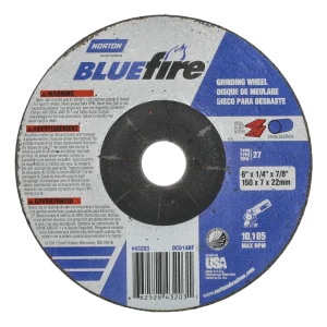 Norton 6 x 1/4 x 7/8 In. BlueFire Grinding Wheel 24 S T27 20 Count
