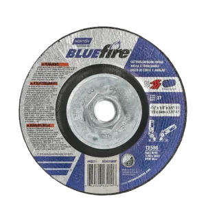 Norton 4-1/2 x 1/8 x 5/8 – 11 In. BlueFire Grinding and Cutting Whl 30 U T27 10 Count