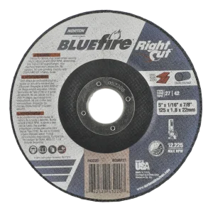 Norton 5 x 1/16 x 7/8 In. BlueFire RightCut Cutting Wheel 36 Q T27/42 25 Count