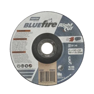 Norton 6 x 1/16 x 7/8 In. BlueFire RightCut Cutting Wheel 36 Q T27/42 25 Count