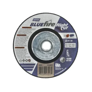 Norton 4-1/2 x 1/16 x 5/8 – 11 In. BlueFire RightCut Cutting Wheel 36 R T27/42 10 Count