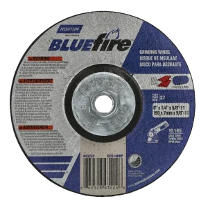 Norton 6 x 1/4 x 5/8 – 11 In. BlueFire Grinding Wheel 24 S T27 10 Count