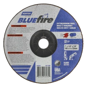 Norton 7 x 1/8 x 7/8 In. BlueFire Grinding and Cutting Whl 30 U T27 20 Count