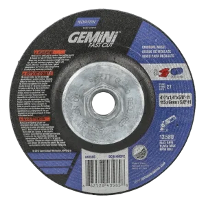 Norton 4-1/2 x 1/4 x 5/8 – 11 In. Gemini FC Grinding Wheel 24 N BDA T27 10 Count