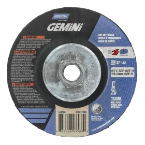 Norton 4-1/2 x .125 x 5/8 – 11 In. Gemini Cutting Wheel 24 T BDA3 T27/42 10 Count