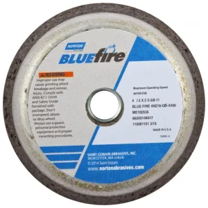 Norton Abrasives 66253198584 BlueFire 4NV ZA Type 11 Non-Reinf Portable Snagging Wheel >3″, 6 In. Diameter, 5/BOX