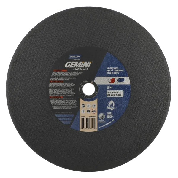 Norton 14 x 3/32 x 1 In. Gemini LF Chop Saw Cut-Off Wheel 36 P T01/41 10 Count