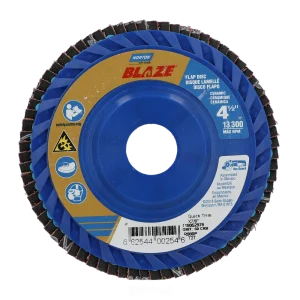 Norton 4-1/2 x 7/8 In. Blaze Plastic Flat Flap Disc T27 60 Grit R980P CA 10 Count