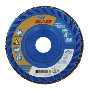 Norton 4-1/2 x 7/8 In. Blaze Plastic Flat Flap Disc T27 80 Grit R980P 10 Count