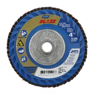 Norton 4-1/2 x 5/8 – 11 In. Blaze Plastic Flat Flap Disc T27 40 Grit R980P CA 10 Count