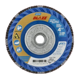 Norton 4-1/2 x 5/8 – 11 In. Blaze Plastic Flat Flap Disc T27 120 Grit R980P CA 10 Count