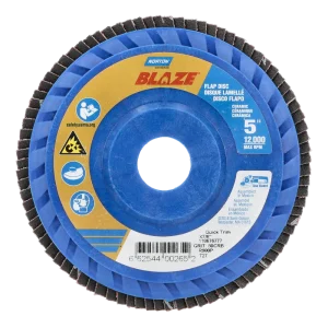Norton 5 x 7/8 In. Blaze Plastic Flat Flap Disc T27 80 Grit R980P 10 Count