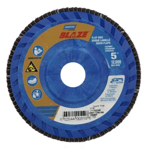 Norton 5 x 7/8 In. Blaze Plastic Flat Flap Disc T27 120 Grit R980P CA 10 Count