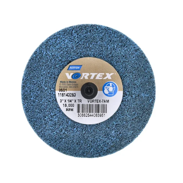 Norton 3 In. Bear-Tex Vortex Rapid Blend Non-Woven Wheel Type III AO M Grit 40 Count