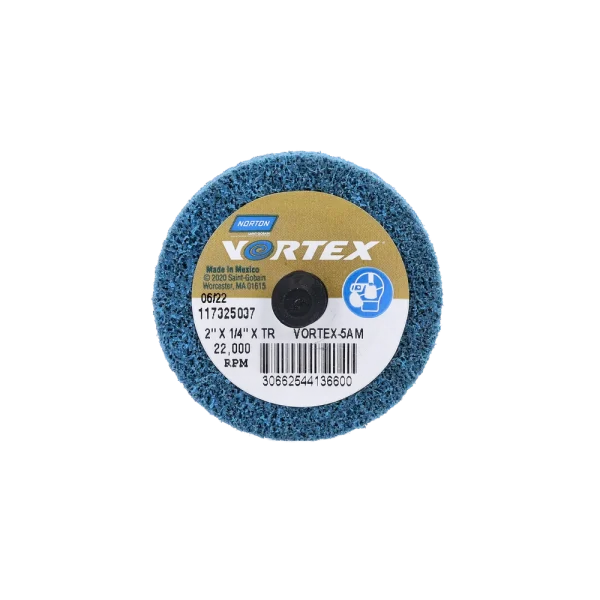 Norton 2 In. Bear-Tex Vortex Rapid Blend Non-Woven Wheel Type III AO M Grit 60 Count