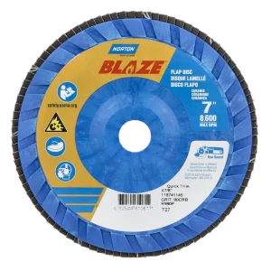 Norton 7 x 7/8 In. Blaze Plastic Flat Flap Disc T27 80 Grit R980P 10 Count