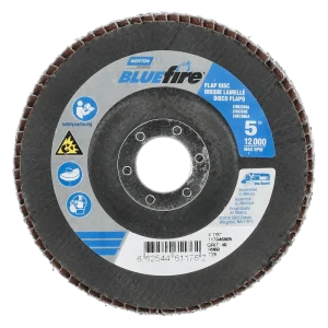 Norton 5 x 7/8 In. BlueFire Fiberglass Conical Flap Disc T29 P40 Grit R884P ZA 10 Count