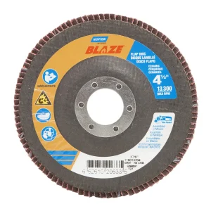 Norton 4-1/2 x 7/8 In. Blaze Fiberglass HD Flat Flap Disc T27 60 Grit R980P CA 10 Count
