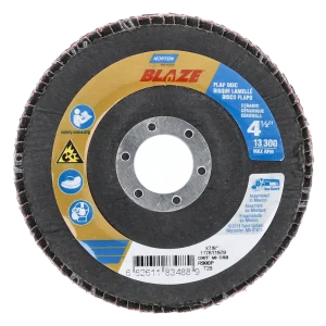 Norton 4-1/2 x 7/8 In. Blaze Fiberglass Conical Flap Disc T29 60 Grit R980P CA 10 Count