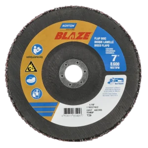 Norton 7 x 7/8 In. Blaze Fiberglass Conical Flap Disc T29 40 Grit R980P CA 10 Count