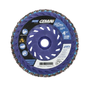 Norton 4-1/2 x 5/8 – 11 In. Gemini Plastic Flat Flap Disc T27 P80 Grit R766 ZA 10 Count