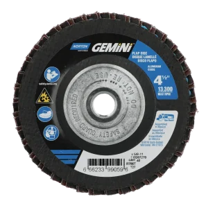Norton 4-1/2 x 5/8 – 11 In. Gemini Fiberglass HD Flat Flap Disc T27 P40 Grit R766 ZA 10 Count