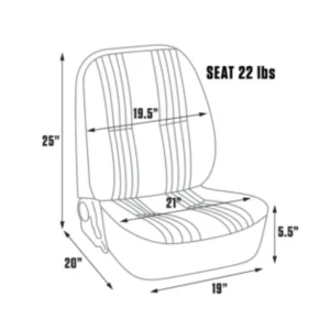 Procar Pro90 Low Back Series Seat Grey Vinyl Right Side