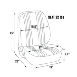Procar Pro90 Low Back Series Seat Grey Vinyl Left Side