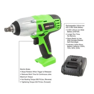 OEMTOOLS 20V Lithium ion Cordless Impact 1/2 in. Drive 24670