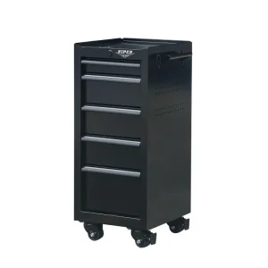 Viper Tool Storage 16-Inch 5-Drawer Rolling Tool / Salon Cart, Black