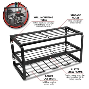 Performance Tool 16in. Power Tool Storage Rack W7701
