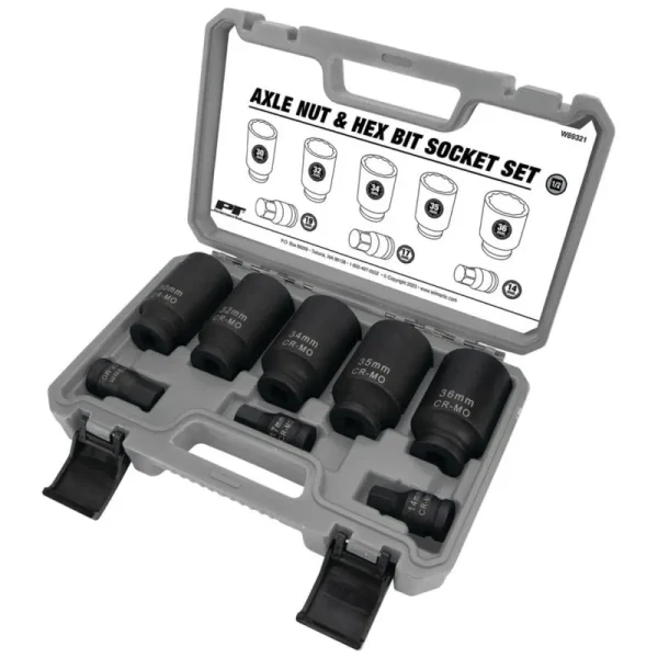 PT 8 pc. Axle Nut and Hex Bit Socket Set W89321