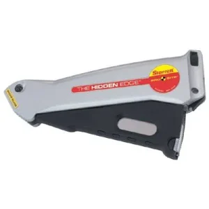 L.S. Starrett 67584 Hidden Edge Utility Knives, 6 1/2 in, Utility Steel Blade, Aluminum, Silver (1 EA)