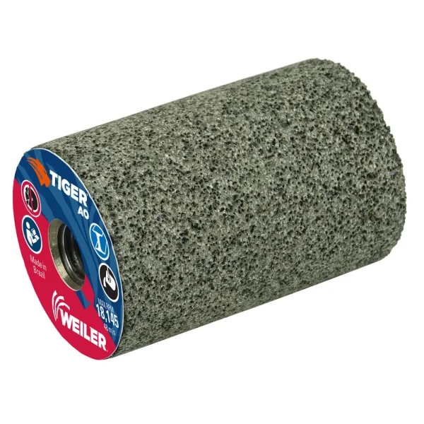 Weiler 68323 TIGER AO TYPE 18 Flat Tip Portable Grinding Plug, A24-R, 2″ X 3″ X 5/8-11, 12/BOX