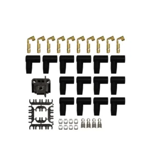 FiTech Go Spark Ceramic Spark Plug Wire Kit, 8Mm Premade, Sbc (Ovc/Uh) Hei Dist End 90/90