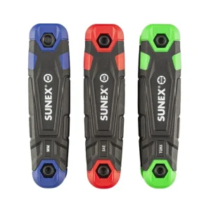 Sunex SAE/Metric/Torx 25 Piece Folding Hex Key Set, 1.5mm-8mm, 5/64″-1/4″, T9-T40 98525F
