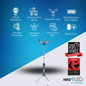 NextLED Ultimate Portable, Remote Control Dual Power Tripod Work Light NT-6926-M
