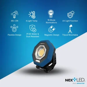 NextLED Professional CRI 95, Color Match Flood Light with UV Function NT-1010UV