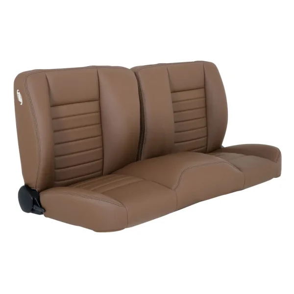 TMI Cruiser Pro-Bench 60in Split Back Seat Saddle Brown Vinyl Brown Stitch 47-9253-511-BRS