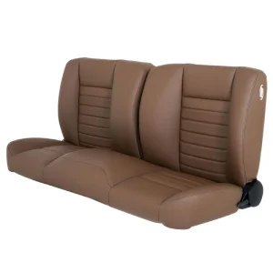 TMI Cruiser Pro-Bench 60in Split Back Seat Saddle Brown Vinyl Brown Stitch 47-9253-511-BRS