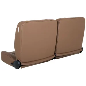 TMI Cruiser Pro-Bench 55in Split Back Seat Saddle Brown Vinyl White Stitch 47-9252-511-WS