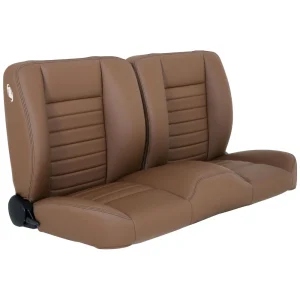 TMI Cruiser Pro-Bench 55in Split Back Seat Saddle Brown Vinyl Brown Stitch 47-9252-511-BRS