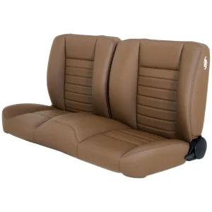 TMI Cruiser Pro-Bench 55in Split Back Seat Saddle Brown Vinyl Brown Stitch 47-9252-511-BRS