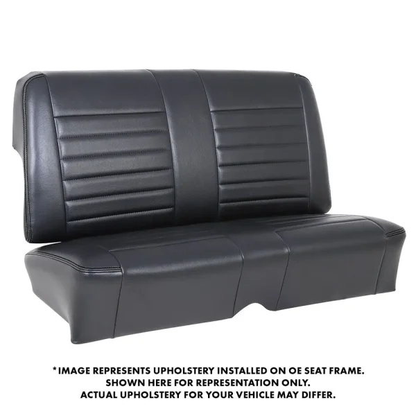 TMI Cruiser Rear Seat Upholstery Madrid Grain Black Vinyl Black Stitch 1968-72 Nova Coupe 46-84802-2