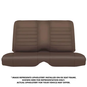 TMI Cruiser Rear Seat Upholstery Saddle Brown Vinyl Brown Stitch 1966-67 Nova Coupe 46-84801-511-BRS