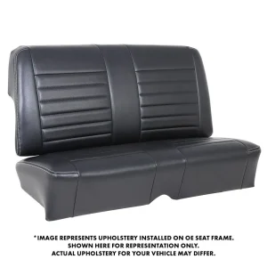 TMI Cruiser Rear Seat Upholstery Madrid Grain Black Vinyl White Stitch 1964-65 Nova Coupe 46-84800-2