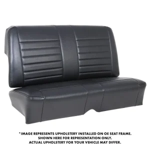 TMI Cruiser Rear Seat Upholstery Madrid Grain Black Vinyl Black Stitch 1964-65 Nova Coupe 46-84800-2