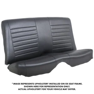 TMI Cruiser Rear Seat Upholstery Madrid Grain Black Vinyl Black Stitch 1967-69 Camaro Coupe 46-80800