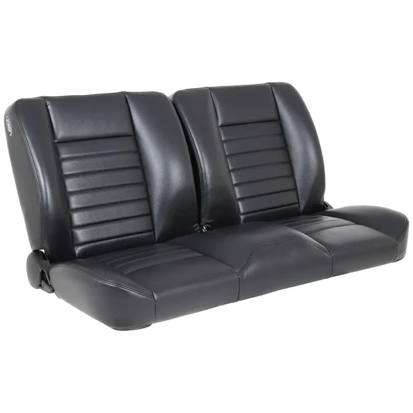 TMI Cruiser Pro-Bench 55in Split Back Seat Madrid Grain Black Vinyl Black Stitch 47-9252-2295-BKS